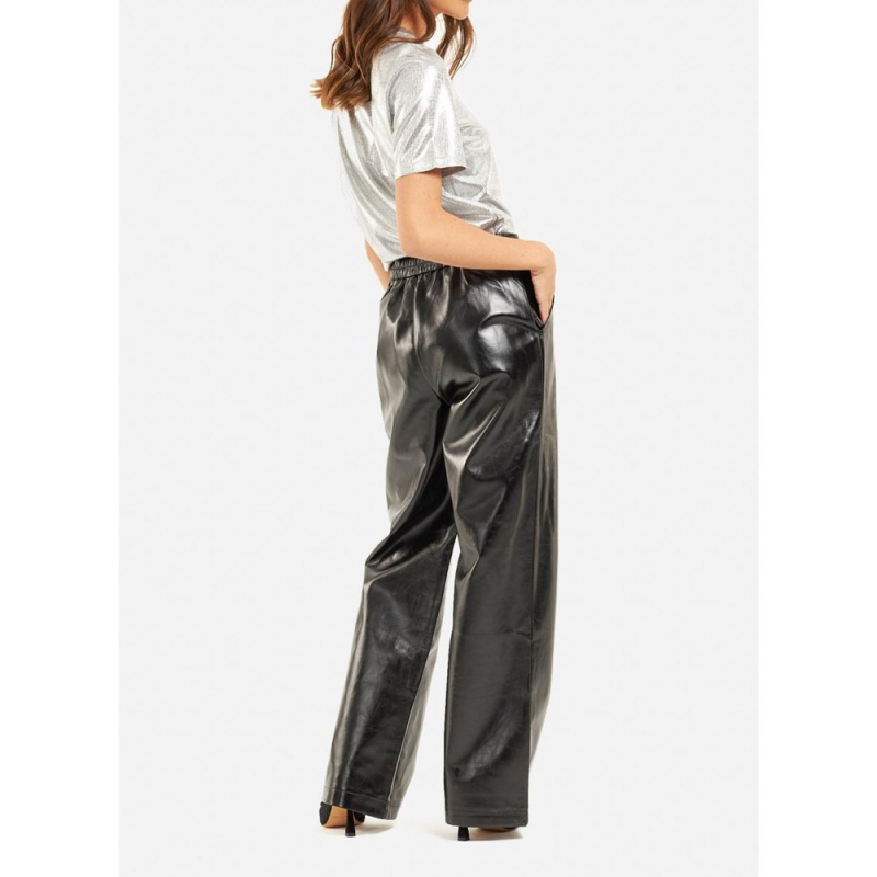 Pantalons Alma En Pena Droit Blanche Noir Femme | GHE-45315271